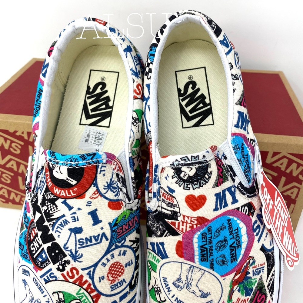VANS Comics Classic Slip On Stickers Mash Up Canvas SB Women's Size VN0A38F7VFV - Picture 10 of 13